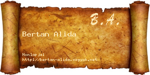 Bertan Alida névjegykártya